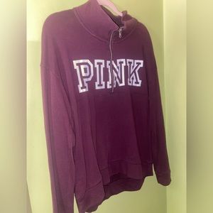 PINK Victoria’s Secret Maroon Half Zip Sweatshirt